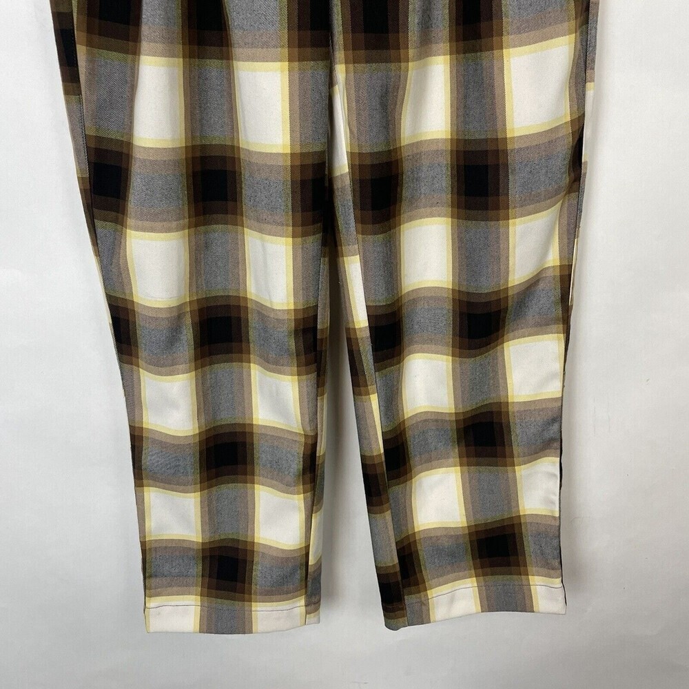 Urban Outfitters size XS Super High Rise Plaid Trouser Pant pleated straight leg - Picture 4 of 9